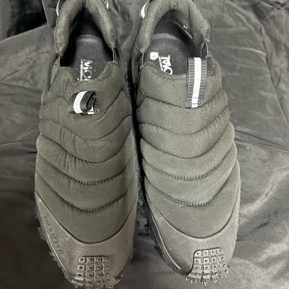 Moncler Black Quilted Slip-On Athletic Shoes